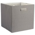 Design Imports 13 in x 13 in x 13 in Solid Square Polyester Storage Cube, Grey CAMZ37985